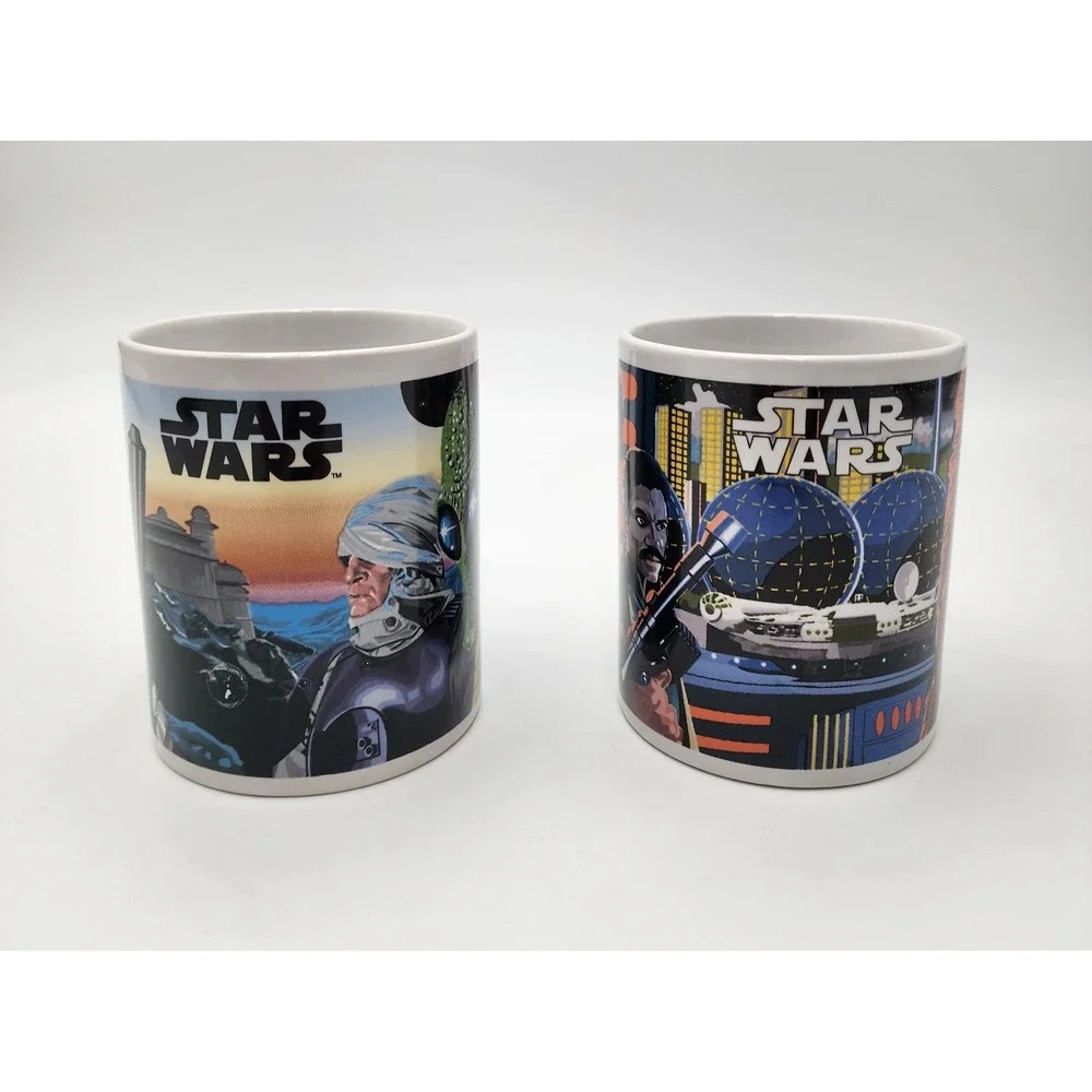 Star Wars Vintage Boba Fett/Creedo and Hans Solo Mugs Set of 2- 2014 Galerie